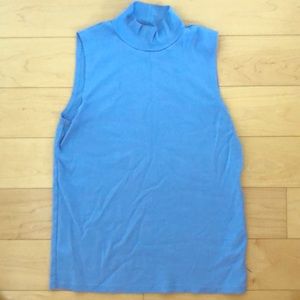 J Crew light blue sleeveless turtleneck